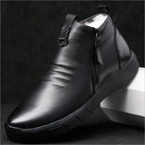 Men Shoes Designer Genuine Leather 100%wool Lining Winter Super Keep Warm Outdoor Ankle Boots Snow Boots Casual