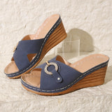 Breakj Summer New Large Size With Slippers Female A Word With Casual Solid Color Thick Bottom