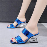 Spring And Summer New Style Thick Heels, One-Word Flip-Flops, Sandals, Slippers, Fashion Slippers, Korean Version Of Women's High