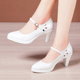 Cheongsam Catwalk Model High Heels Women's Thin Heels Thick Soles Waterproof Platform Size Soft Leather Comfortable Single