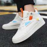 New Style Guochao Color High Upper Shoes Korean Version Fashion Small White Shoes Men's Muffin Youth Sports Shoes