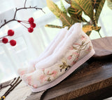 Breakj Shoes Hanfu Shoes Ancient Style Female Embroidered Cloth Shoes Inside The Raised Head Ancient Costume Shoes Cloth Shoes