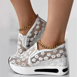 Casual Shoes Woman Summer 2023 white blue Mesh Vulcanized Shoes Rubber Sole Slip on Comfortable Female Shallow Sneakers