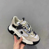 Breathable Tennis Basketball Sneakers Women Platform Chunky Wedges Dad Shoes Fashion Harajuku Casual Black Lace Up