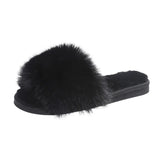 Breakj Autumn And Winter New Wool Slippers Fashion One-Line Home Indoor Cotton Slippers Women's
