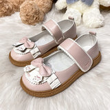 sweet lolita shoes pink brown blue bow Harajuku heels women cute shoes korean women shoes round head kawaii shoes
