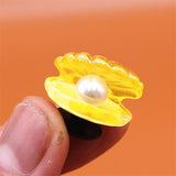 Twinkling Pearl Shells Footprint Shoe Charms Accessories Cute Feet Resin Shoes Buttons Novelty Sandals Charm