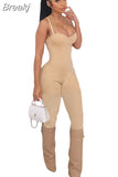 Sexy Bodycon Thin Jumpsuits Women Sleeveless Solid Romper Casual Sport One Piece Playsuits Summer Slim Clothing
