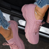 Women Sneakers 2022 Lace Up Chunky Sneakers Breathable Shoes For Women Outdoor Walking Sneakers Female Footwear Tenis