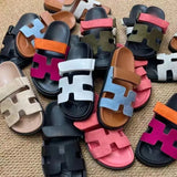 Breakj Summer New Thick Bottom Cool Slippers Large-Size Magic Sticker Outside Wearing Casual Women's