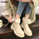 Women's Flat Bottom Plush Ankle Boots 2022 Winter New Versatile Women's Boots Thick Snow Velvet Warm Boots Casual Zipper
