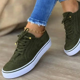 For Women 2022 Autumn Woman Flats Vulcanize Shoes Solid Ladies Bordered Sneakers Casual Female Flat Footwear Plus Size