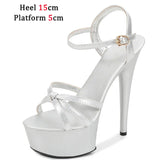 Stripper Heels Shoes For women Open Toe Sandals Girls Shoe for Party Club Women Sexy Show Sandals High Heels Red