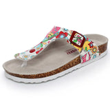 Women Cork Slippers PU Leather Woman Sandals Fashion Flip Flops For Women Mule Clogs Slippers Female