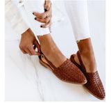 Breakj 2025 Summer New 40-43 Pointed Bun Buckle With Flat Sandals Female 0102