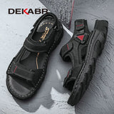 Size 48 Male Genuine Leather Sandals Summer Casual Men Shoes Vacation Beach Shoes Fashion Outdoor Non-Slip