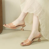 Breakj Summer New One-Word French Simple And Comfortable Gentle Evening Wind Retro High-Sliflip Slippers