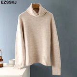 Winter casual cashmere oversize thick Sweater pullovers Women 2021 loose Turtleneck women's sweaters
