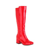Breakj Leather Square Head Thick Heel Women's Boots Plus Size High Boots Autumn / Winter Boots