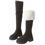 Suede Girls In Maillard Knee-Length Boots, A Small One With Thick Soles, A Large Tube Circumference, Thick Legs And Fat Mm Long