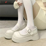 Lolita Shoes Women Japanese Style Vintage Soft Leather Mary Janes Platform Shoes High Heels College Student Cosplay