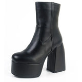 Plus Size 48 INS Brand High Heel Platform women's Boots Sexy Trendy Quality Fashion Punk Goth Women Motorcycle