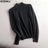 color basic sweater thick Sweater Women Pullover Casual Half Turtleneck Long Sleeve Knit Sweater Female