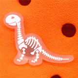 Luminous Shoe Charms Fluorescent White Dinosaur Skeleton PVC Shoe Buckle Decoration Fit Croc Jibz Party Kids Gifts