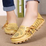 Ballet Flats Genuine Leather Shoes Woman Slip On Loafers Flats Soft Oxford Shoes Casual Sapato Feminino Plus Size