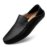 Mens Shoes Casual Luxury Brand Summer Men Loafers Genuine Leather Moccasins Light Breathable Slip on Boat Shoes