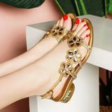 Women's Sandals 2024 New High-Heeled White Crystal Wedding Shoes With Diamond Cheongsam Open Toe Bohemiaro Size