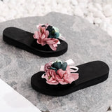 New Women Summer Red Beach Sandals Slipper Indoor Outdoor Flip-flops Beach Shoes Fashion Female Casual Flower
