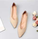 Polyester Shoes Women Spring Flats Pointy Toe Ballerinas Ladies Stretch Knitted Loafers Femme Daily Dress