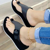 Sandals Platform Casual Ourdoor Beach Shoes Open Toe Buckle Straps Flat Sandals Plus Size 35-43 Non Slip Female