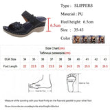 Crystal Thick Sole Slippers for Women Summer Flower Wedges Sandals Woman 2023 Non Slip Beach Shoes Ladies Plus Size