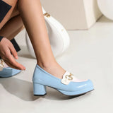 Female Platform Heel Loafer Shoes Women's Lolita Bow Cosplay Contrast Color Pumps Japanese Student Fashion Tide Golden