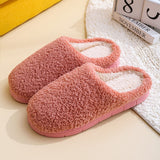 Indoor Fur Slippers for Home Floor Shoes Warm Plush Slippers Solid Color Autumn Women Slippers Shoes Soft