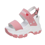 Sandals Summer Super High Heels Wedges Female Platform Shoes Girls Thick Bottom Buckle Strap Ladies Sandals 2021