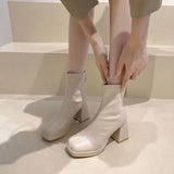 Breakj Boots Women 2025 New Spring And Autumn Single Boots Martin Boots Round Head Waterproof Station Naked Boots Coarse High Boots And Boots Women