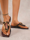 Breakj Summer New Large-Size Flip-Flop Comfortable Low-Heeme Outside Wearing Beach Cool Slippers