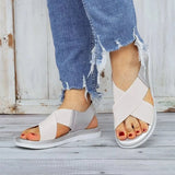 Comfy Slip On Women Sandals Elastic Textile Splicing Sandals Casual Beach Shoes For Woman Classics Non-slip