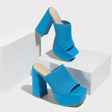 New Women Knit Fashion Thick With Waterproof Platform Outdoor Street T Station Runway Show Fish Mouth