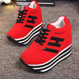 New Sports Shoes for Women Heightening Thick-soled Casual Spring Autumn Wedge Platform Shoes Fashion Female Chunky