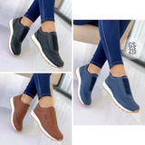 New Round Head Thick Soles Elastic Sneakers Women's Large Size Low Help Shallow Single Shoe Casual