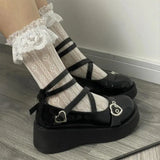 New Lolita Shoes JK Uniform Platform Shoes Japanese School Uniform High Heels Cute Mary Jane College Girls Shoes 2022 Women