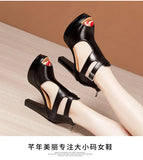 Open Head Thick Bottom 10cm Block Heel Platform Shoes Summer 2022 Small Plus Size 32-43 High Heels Gladiator Sandals