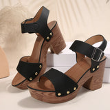 Breakj Summer New High-Heeled Sandals Women's Shoes With Fish Mouth Sandals Belt Buckle High Heel Casual