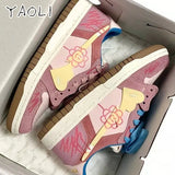 2022 Kawaii Casual Canvas Platform Running Women's Sneakers Love Korean Sports Shoes Vulcanize Basket Flat Lolita