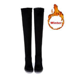 2020 New Hot Women Boots Autumn Winter Ladies Fashion Flat Bottom Boots Shoes Over The Knee Thigh High Suede Long Boots