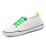 Skate Vulcanzie Shoes Canvas Breathable Lace Up Black White Yellow Flat Platform Rubber Sole Sport Tenis Women'S